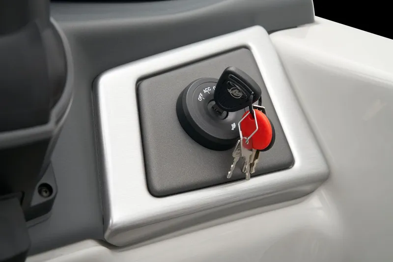 Slide: The Image of 2024 Ranger Reata 223F ignition with keys inserted. - 37