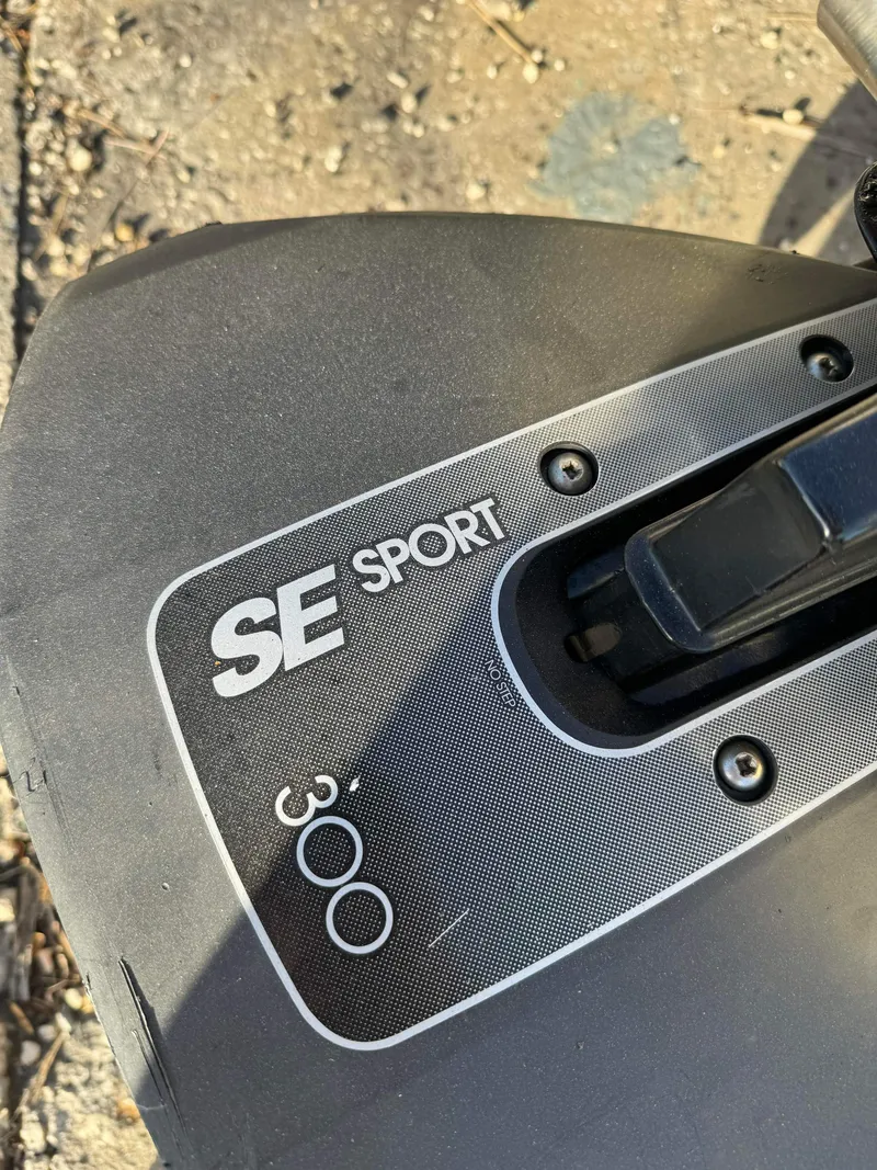 Slide: The Image of Close-up of SE Sport 300 hydrofoil on a 2005 Sea Ray 180 Sport boat. - 36