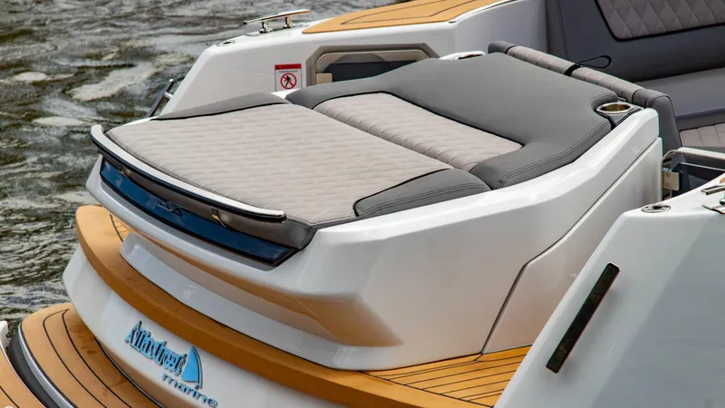 Slide: The Image of 2023 Alfastreet 23 Cabin Electric boat with cushioned sun deck. - 5