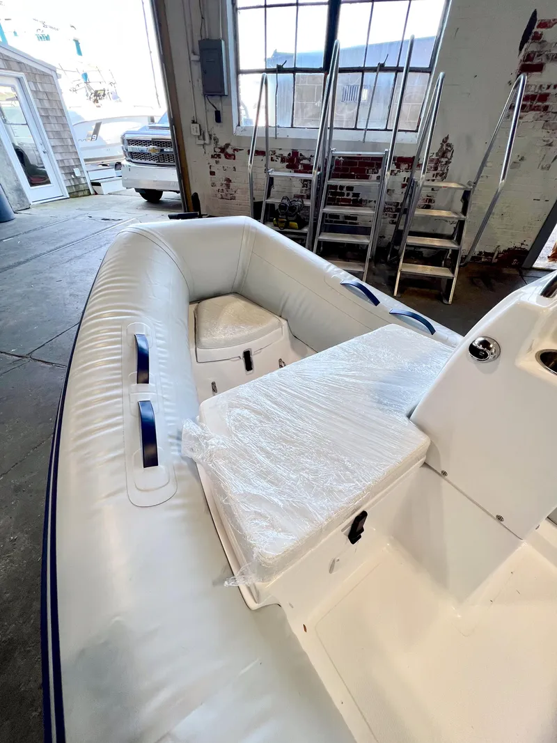 Slide: The Image of 2024 AB Inflatables Mares 12 VSX boat in stock, indoor view. - 8