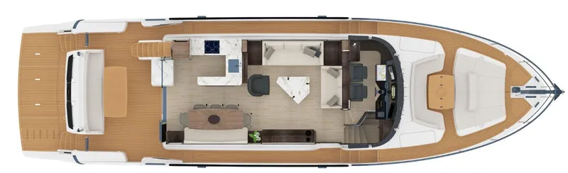 Slide: The Image of Top view of 2024 Absolute 68 NAVETTA yacht interior layout. - 24
