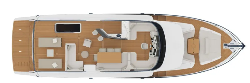 Slide: The Image of Top view of 2024 Absolute 68 NAVETTA yacht's deck layout. - 25