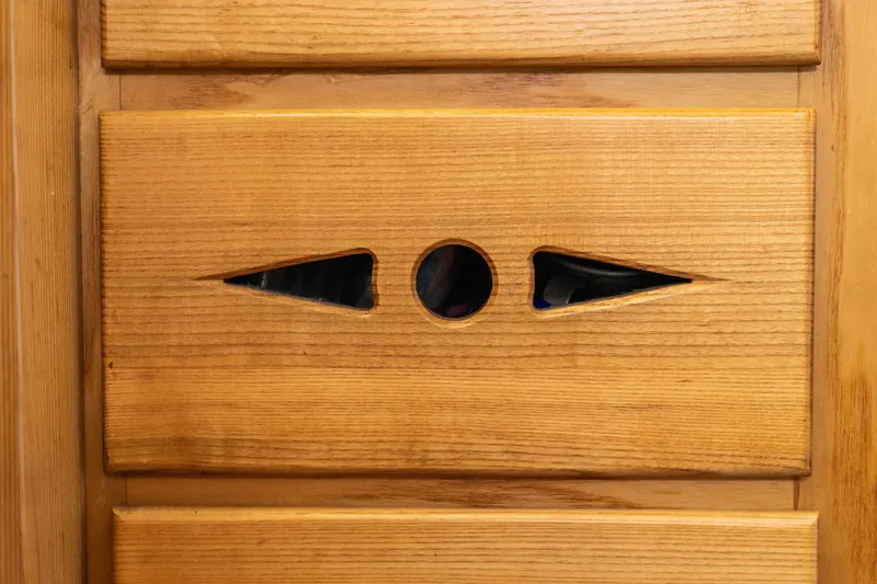 Slide: The Image of Wooden panel detail on a 2009 Custom Gartside Downeast Cruiser. - 18