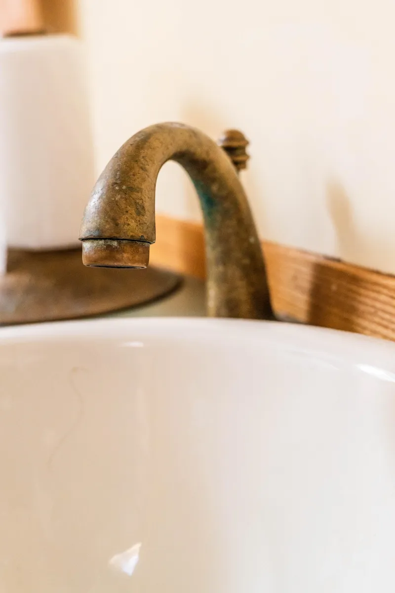 Slide: The Image of Close-up of vintage brass faucet on Gartside Downeast Cruiser, 2009 model. - 26