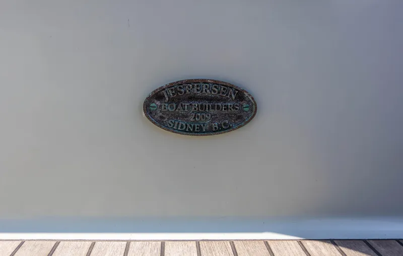 Slide: The Image of 2009 Custom Gartside Downeast Cruiser boat builder plaque, Sidney B.C. - 48