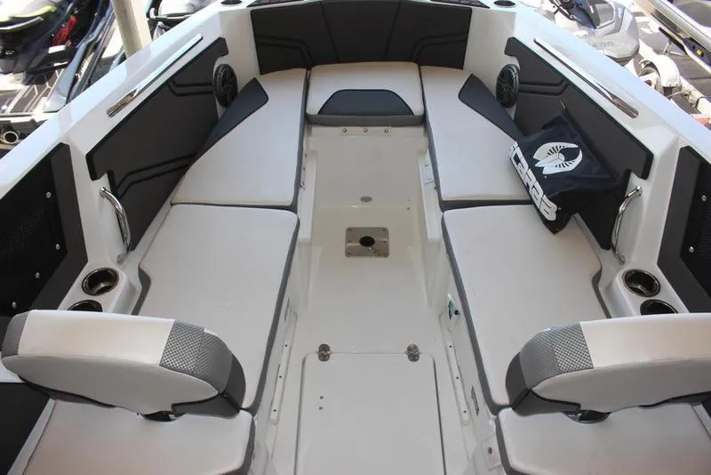 Slide: The Image of 2023 Scarab 255 ID boat interior with spacious seating and modern design. - 4