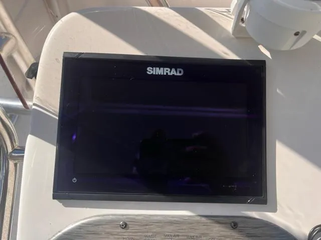 Slide: The Image of Simrad display on 2019 Carolina Skiff 258 DLV boat console. - 12