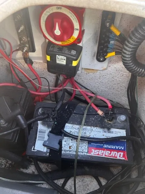 Slide: The Image of 2019 Carolina Skiff 258 DLV boat battery and electrical wiring. - 23