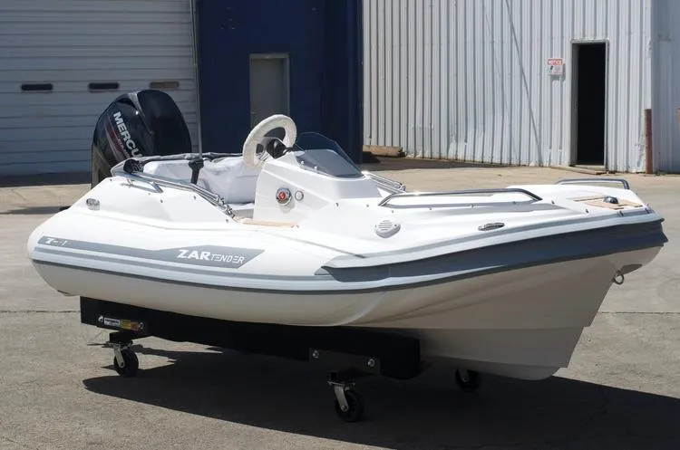 Slide: The Image of 2024 Zar Formenti TENDER ZF-1 boat on a trailer in a marina. - 9