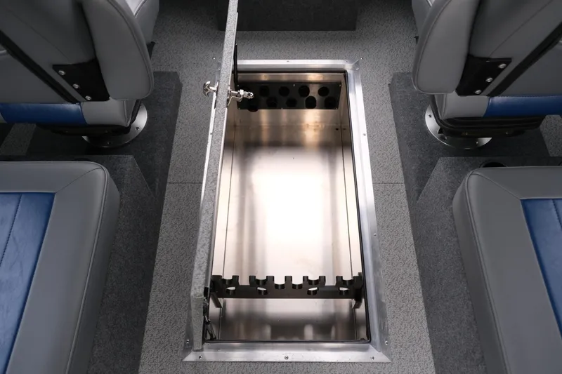 Slide: The Image of 2024 Thunder Jet 21 Chinook Pro interior storage compartment. - 21