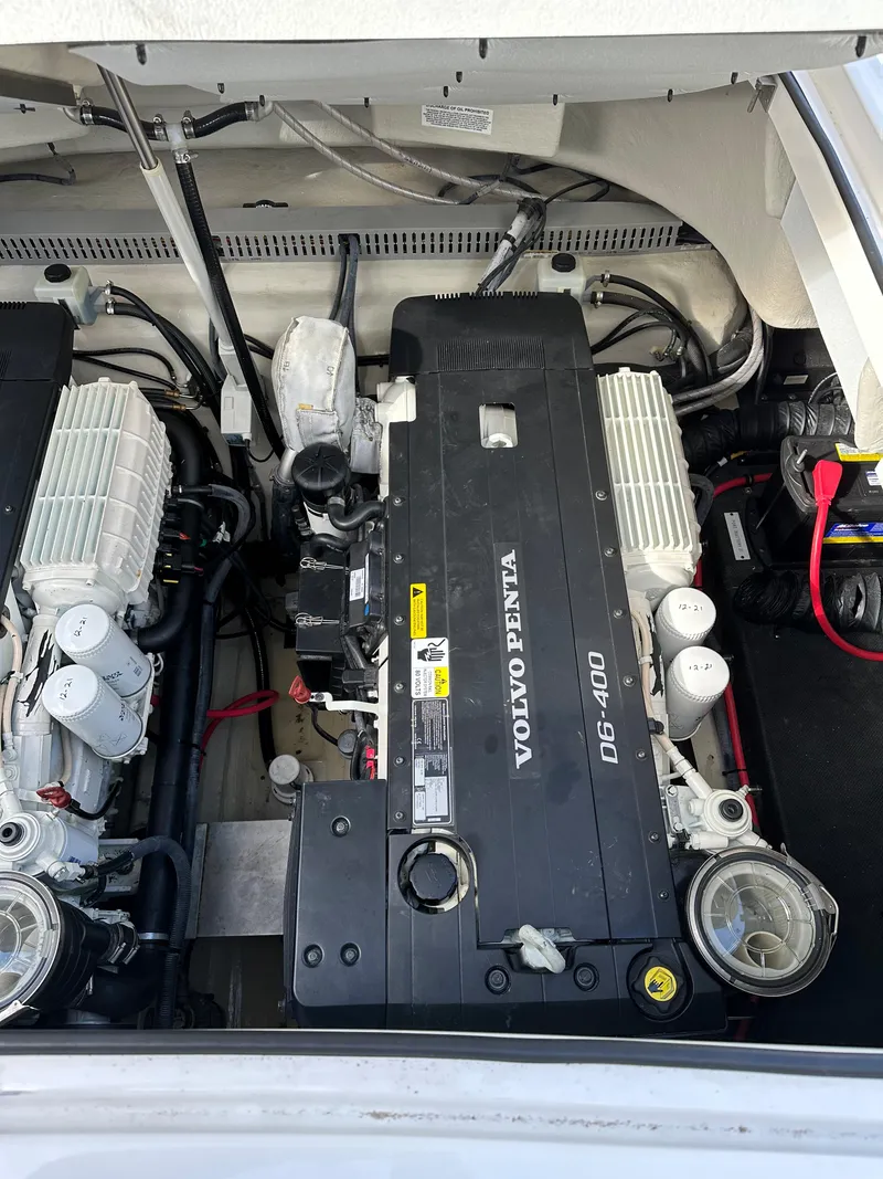 Slide: The Image of 2015 Cobalt A40 engine compartment with Volvo Penta D6-400 engines. - 32