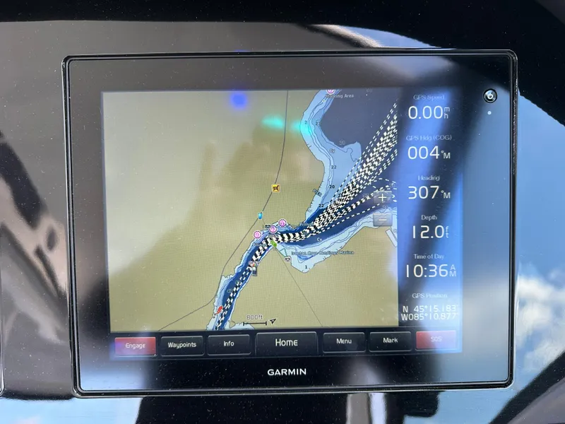 Slide: The Image of Garmin navigation display on a 2015 Cobalt A40 boat. - 37
