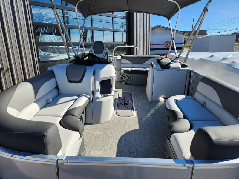 Slide: The Image of 2024 Avalon Platinum LSZ 1985 CRB pontoon boat with spacious seating and canopy. - 3