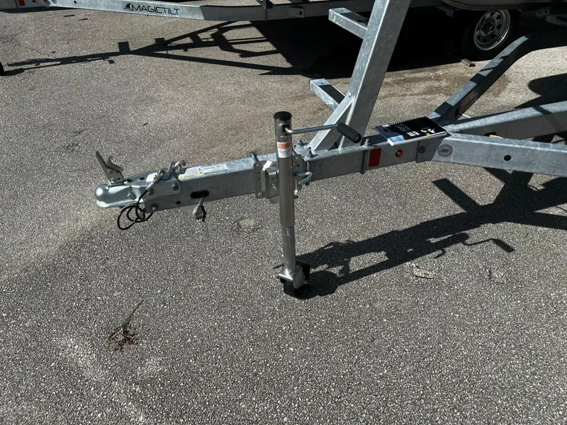 Slide: The Image of Trailer hitch of a 2024 Bentley Pontoons LE 18 boat. - 18