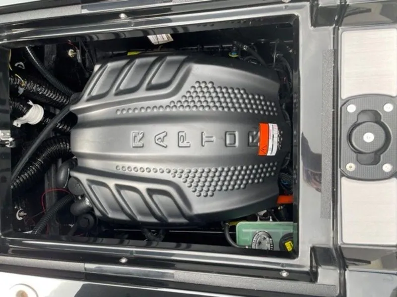 Slide: The Image of 2024 Moomba Craz boat engine compartment with Raptor engine. - 19