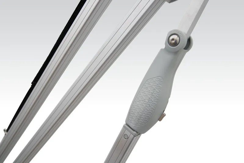 Slide: The Image of Close-up of Sun Tracker Party Barge 20 DLX 2024 frame and hinge. - 23