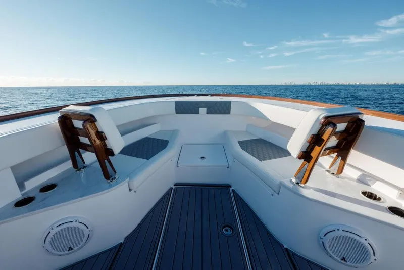 Slide: The Image of 2024 Front Runner 47 CC Custom boat deck with ocean view. - 12