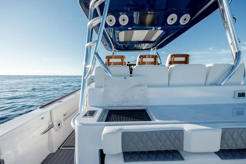 Slide: The Image of 2024 Front Runner 47 CC Custom boat interior with ocean view. - 28
