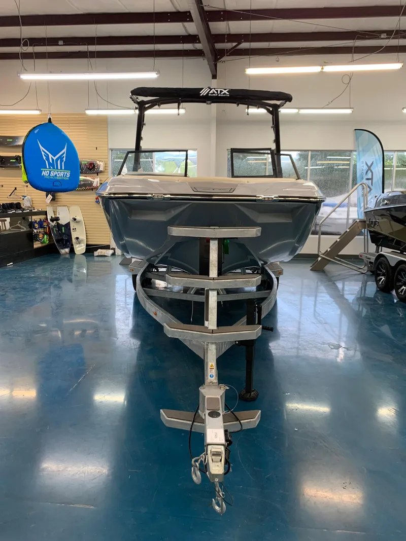 Slide: The Image of 2023 ATX Surf Boats 24 Type-S on display in showroom. - 2