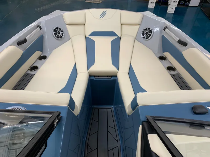 Slide: The Image of 2023 ATX Surf Boats 24 Type-S interior, featuring spacious seating and modern design. - 3