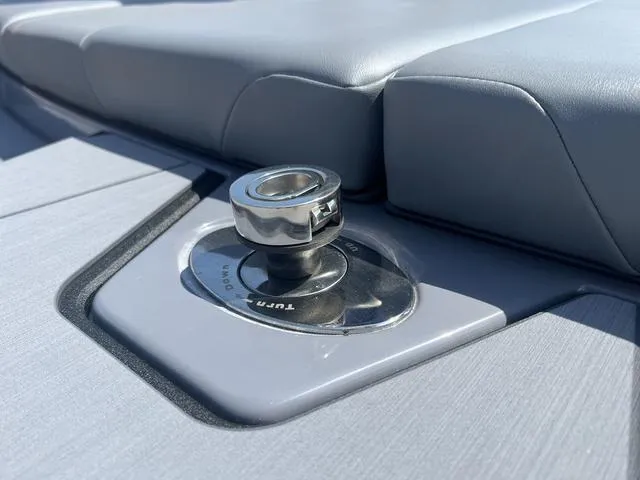 Slide: The Image of 2023 Axis Wake Research T220 boat interior detail with stainless steel hardware. - 13