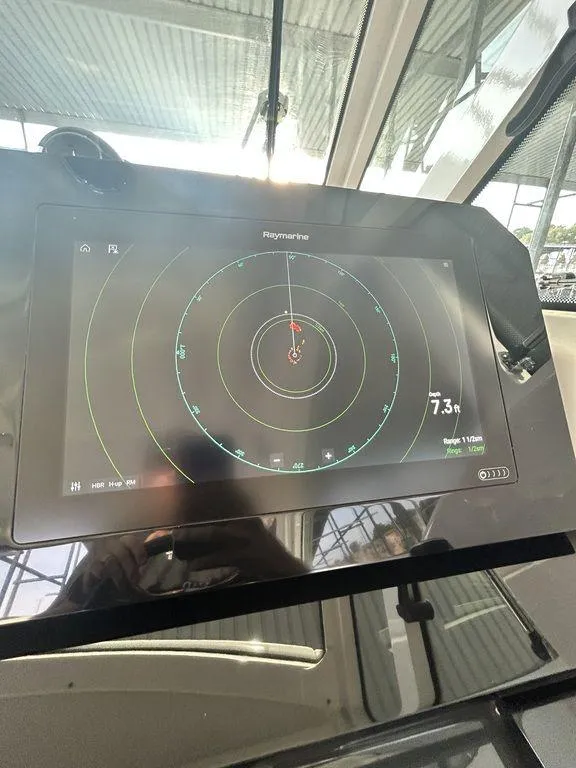 Slide: The Image of Radar display on 2021 Formula 380 Super Sport Crossover boat dashboard. - 44