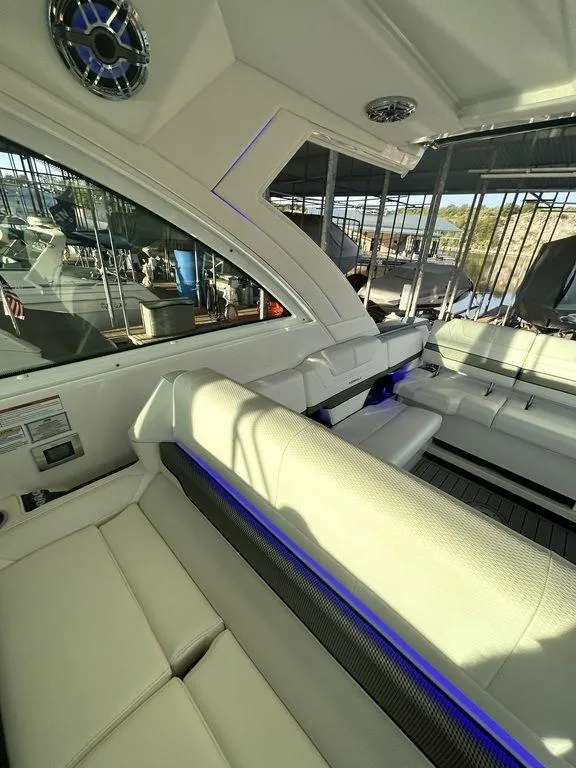 Slide: The Image of 2021 Formula 380 Super Sport Crossover interior with luxurious seating and modern design. - 54