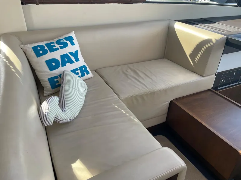 Slide: The Image of Luxurious leather seating area on 2015 Fairline Targa 48 GT yacht. - 21