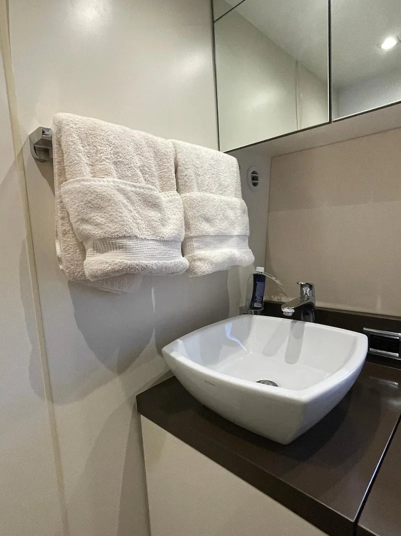 Slide: The Image of Modern bathroom sink in 2015 Fairline Targa 48 GT yacht. - 28