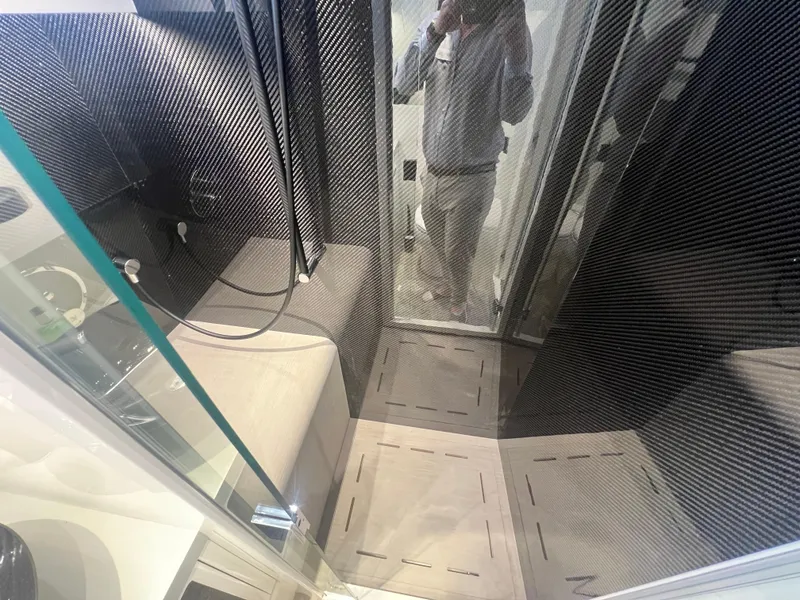 Slide: The Image of Interior of 2023 Canados 493 Gladiator yacht with sleek carbon fiber design. - 24