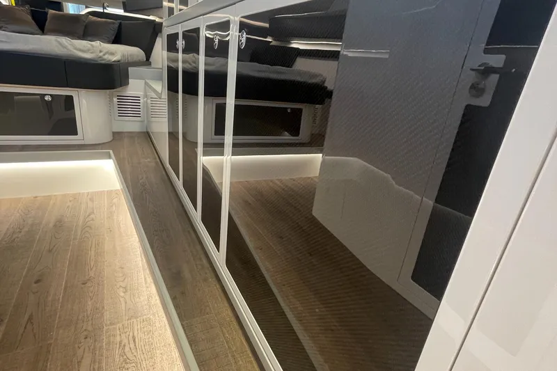 Slide: The Image of Interior of 2023 Canados 493 Gladiator yacht with sleek cabinetry and modern design. - 39