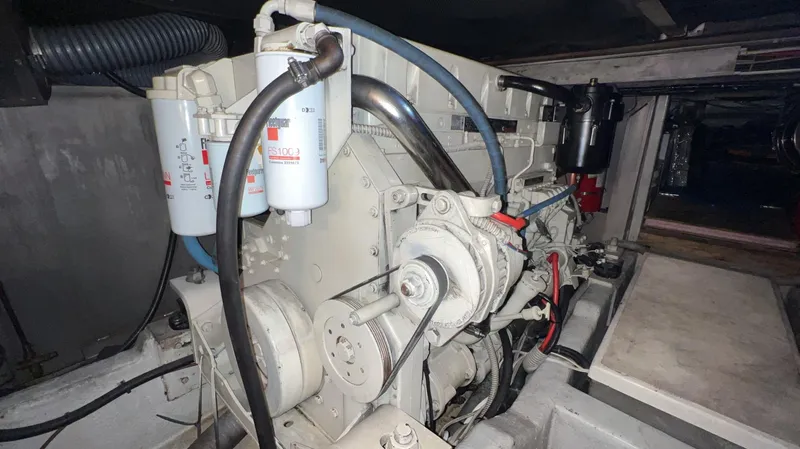 Slide: The Image of Engine compartment of a 2001 Uniesse Flybridge 48 yacht. - 44