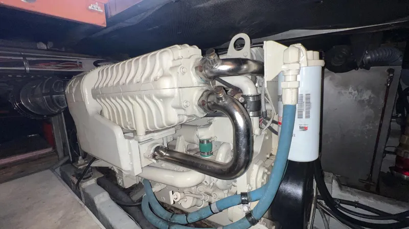 Slide: The Image of Engine compartment of a 2001 Uniesse Flybridge 48 yacht. - 48