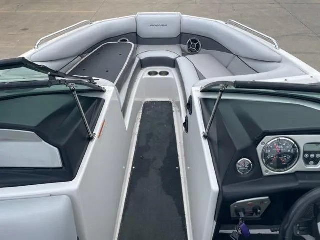 Slide: The Image of 2012 Moomba Mojo 2.5 boat interior with seating and dashboard. - 17