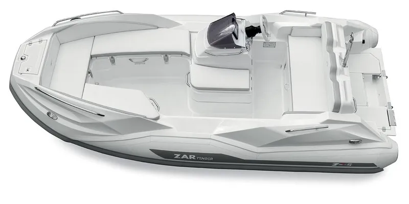 Slide: The Image of 2024 Zar Formenti Tender ZF-5 boat, top view, white and sleek design. - 3