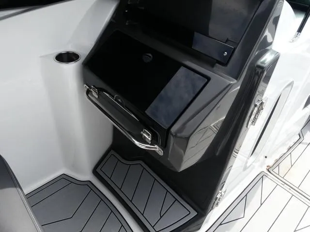 Slide: The Image of 2024 Monterey M-65 boat interior with sleek design and modern features. - 13