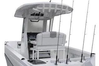 Slide: The Image of 2026 Wellcraft 243 Fisherman boat with fishing rod holders. - 6