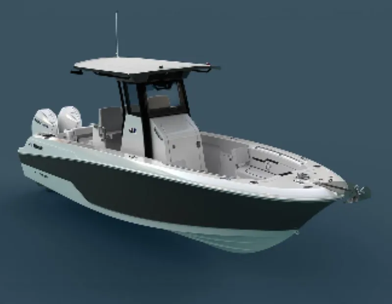 Slide: The Image of 2025 Wellcraft 263 Fisherman boat with dual engines on calm water. - 8