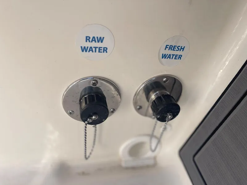 Slide: The Image of 2024 Sea Born LX 24 LE boat raw and fresh water inlets. - 14