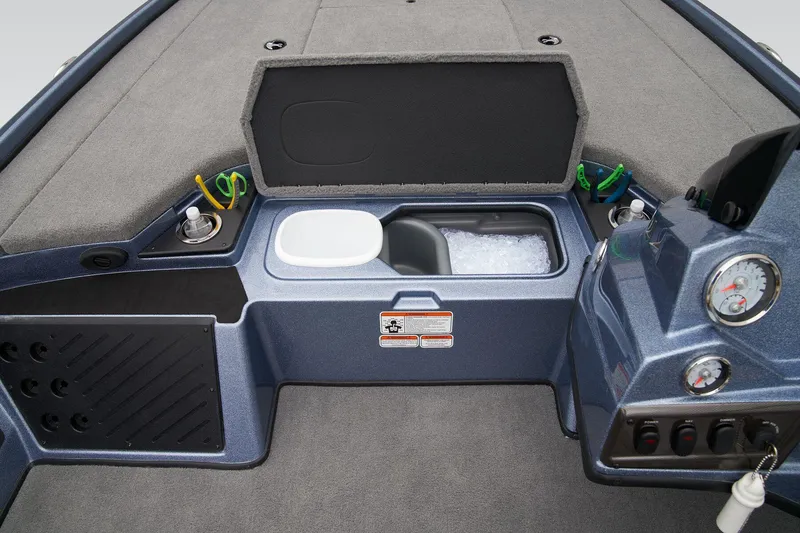 Slide: The Image of 2024 Nitro Z18 Pro boat interior with storage compartments and control panel. - 25