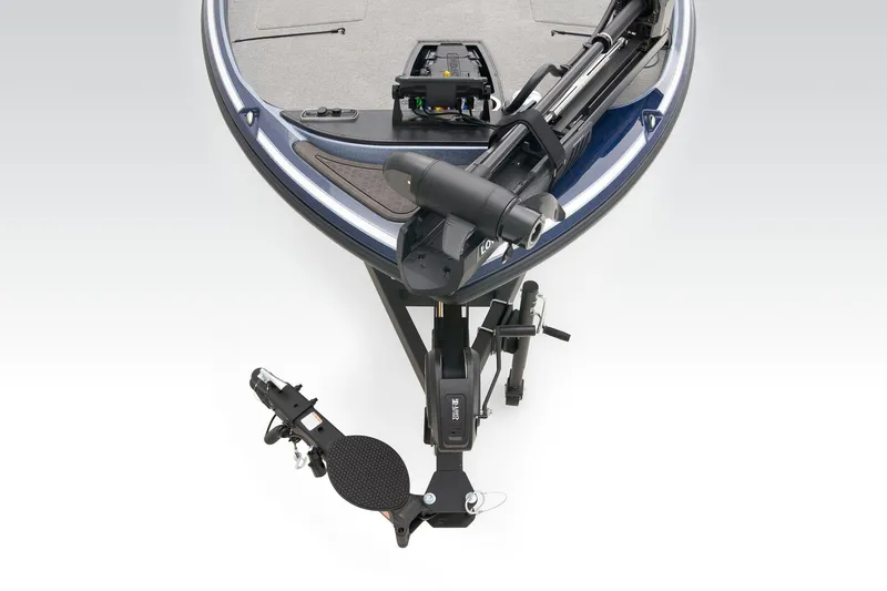 Slide: The Image of 2024 Nitro Z18 Pro boat bow with trolling motor and fishing equipment. - 7
