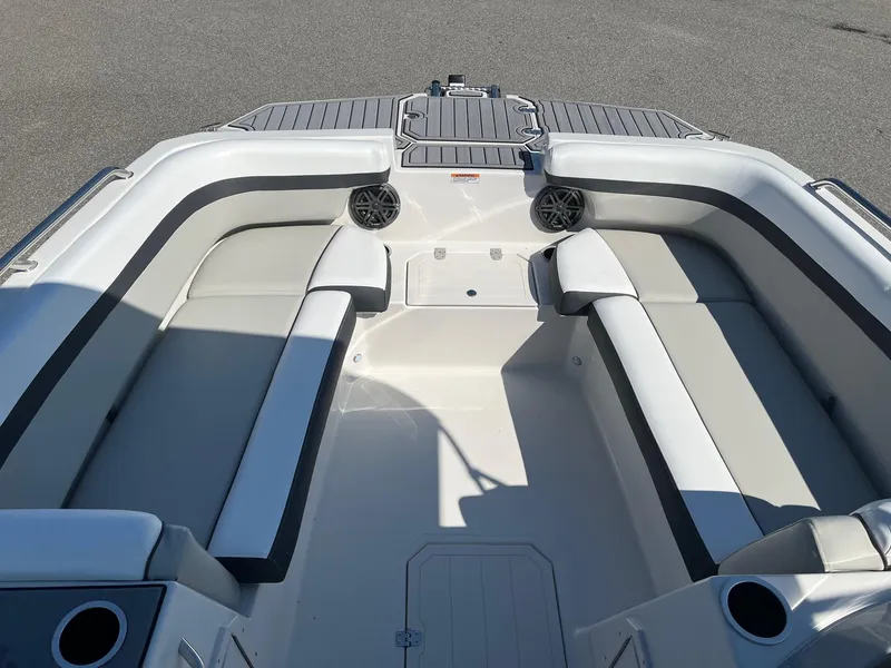 Slide: The Image of 2024 Starcraft SVX 191 boat interior with spacious seating and modern design. - 12