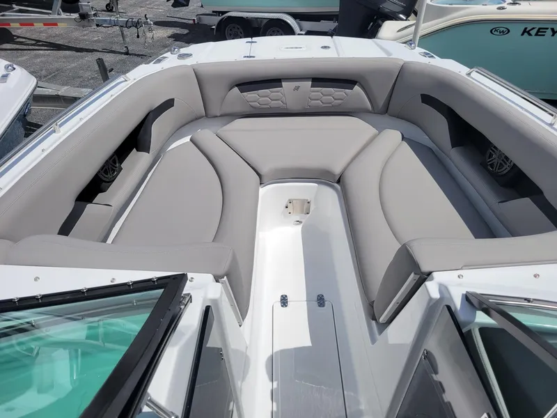 Slide: The Image of 2024 Four Winns HD5 OB boat with spacious bow seating area. - 6