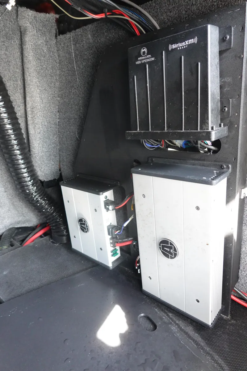 Slide: The Image of Audio equipment installation in a 2020 Axis T22 boat interior. - 21