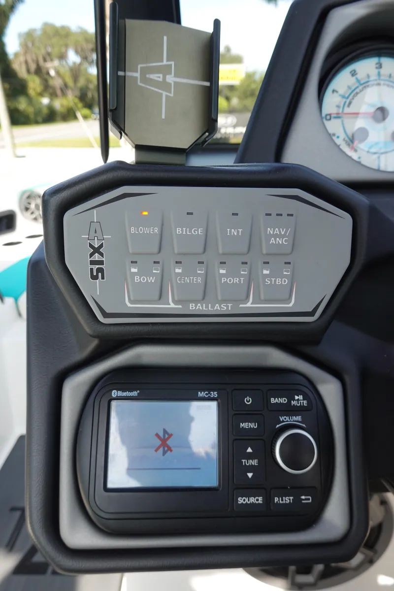 Slide: The Image of Control panel of 2020 Axis T22 boat with Bluetooth and ballast settings. - 28