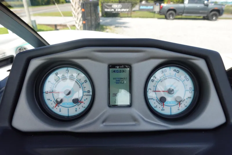 Slide: The Image of Dashboard of 2020 Axis T22 boat with speedometer and digital display. - 30