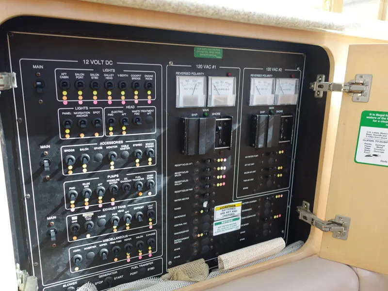 Slide: The Image of Electrical control panel on a 2000 Carver 406 Aft Cabin Motor Yacht. - 14