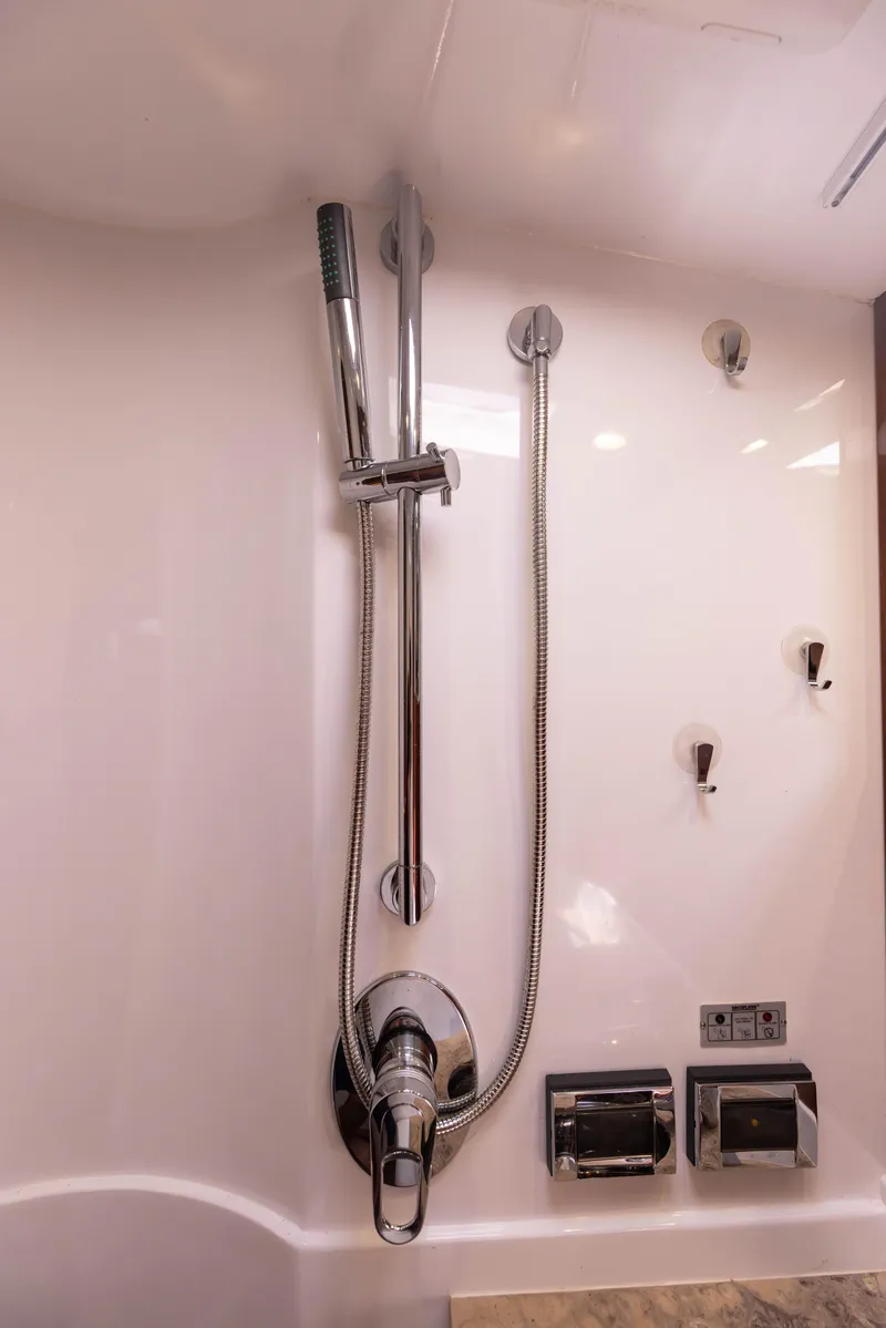 Slide: The Image of Modern shower setup in 2014 San Juan Open Express Cruiser. - 24