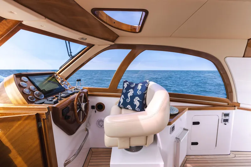 Slide: The Image of 2014 San Juan Open Express Cruiser interior with ocean view - 5