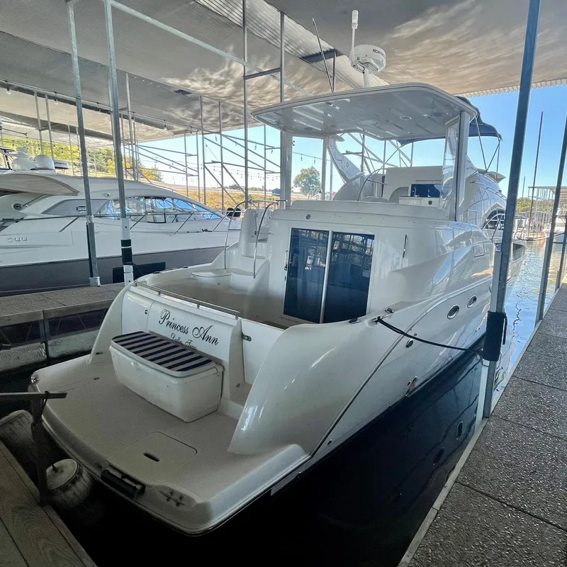 Slide: The Image of 2008 Meridian 459 Motoryacht docked in a marina. - 11